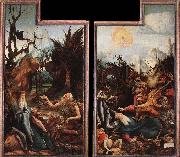 Grunewald, Matthias Visit of St Antony to St Paul and Temptation of St Antony painting